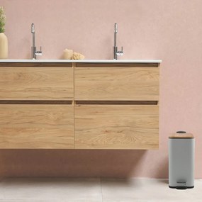 Biely nášľapný oceľový odpadkový kôš 5 l Erik – Spirella