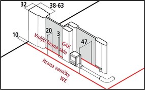 Štvorcový sprchovací kút Kermi Cada XS 90x90 cm - E2R 09020 PVK+E2L 09020 PVK