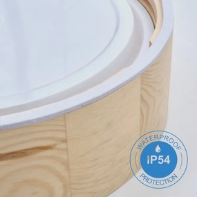 Stropné kúpeľňové svietidlo NATURAL 3xE27/15W/230V IP54 borovica Ø37 cm