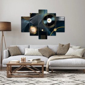 Obraz - Zlaté kruhy (150x105 cm)