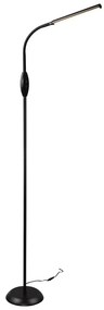 Čierna LED stojacia lampa (výška 145 cm) Toro – Trio