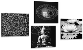 Set obrazov pokojný Budha - 4x 40x40