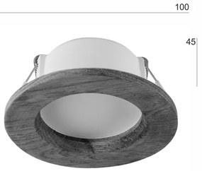 LED Podhľadové svietidlo WOODY SPOT LED/5,5W/230V 4000K orech ? 10 cm