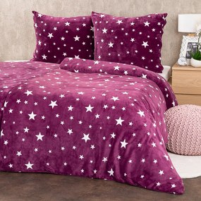 4Home Obliečky mikroflanel Stars violet, 160 x 200 cm, 2 ks 70 x 80 cm