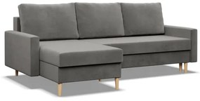 Rohová rozkladacia sedačka BLANK Elegant svetlosivá