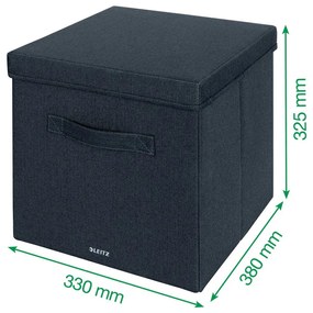 Tmavosivé látkové úložné boxy v súprave 2 ks s vekom 33x38x32.5 cm – Leitz