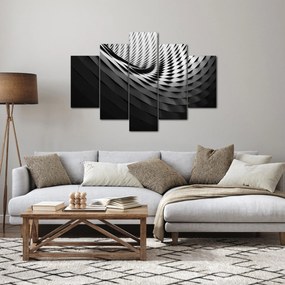 Abstraktný obraz - čiernobiela špirála (150x105 cm)