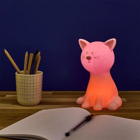 LED detské nočné svetlo CATTY 19cm, biela