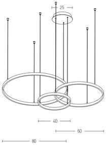 Zambelis 1956-D - LED Stmievateľný luster na lanku LED/136W/230V