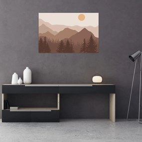 Obraz - Hnedé pohorie N⁰1 (90x60 cm)