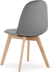 AKCIA Tmavosivá zamatová jedálenská stolička BORA II. akosť