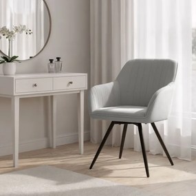 Sada dvoch jedálenských stoličiek TURNO zamatové, sivé / čierne nohy (2 ks)