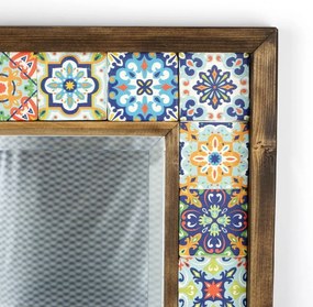 Nástenné zrkadlo s poličkou s rámom z kameňa 32.5x33 cm – Wallity