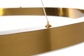 ZÁVĚSNÁ LAMPA KRUH LED XXL PRŮM.100 CM OCEL MOSAZ AKRYL.