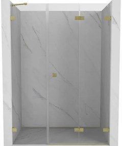 Mexen Lunar-F, pravé sklápacie sprchové dvere 150 cm, 8mm číre sklo, zlatý matný profil, 836S-150-050-55-00-P