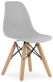 Detská stolička ZUBI - sivá (hnedé nohy)