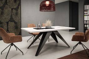 Rozkladací jedálenský stôl MASON biely mramor Rozmer stola: rozmer 160cm