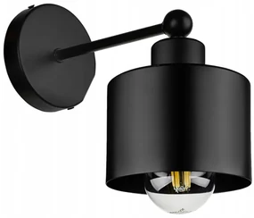 BERGE Nástenná lampa - kinkiet - KUBEK - E27 - čierny