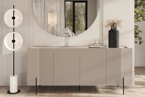 Komoda Malmi 200 cm - kašmírová / crema bianca / čierna
