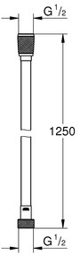 GROHE Silverflex Longlife - Sprchová hadica TwistStop 1250 mm, chróm 26335000