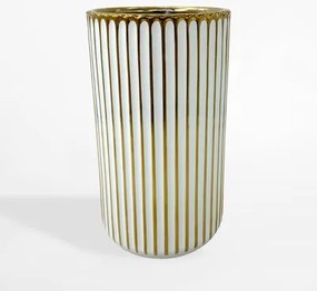 Moderná váza v bielej a zlatej farbe 23,2 cm