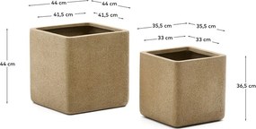 Obaly na kvetináče v súprave 2 ks z umelého kameňa Minoa – Kave Home