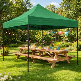 MultiGarden Záhradný samorozkladací stan s baldachýnom 3x3m - zelený MultiGarden