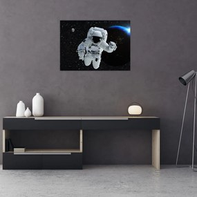 Sklenený obraz - Astronaut vo vesmíre (70x50 cm)