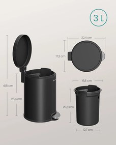 Odpadkový koš Jelis 3 L černý