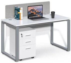 Kancelársky stôl s kontajnerom Houseland Prime Max 01 140 cm biely