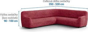 Bielastické poťahy VITTORIA bordó rohová sedačka (š. 350 - 530 cm)