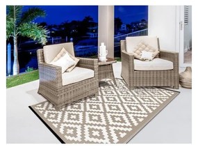 Béžovo-biely obojstranný vonkajší koberec Green Decore Parado, 120 × 180 cm