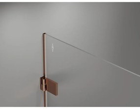 Mexen Lunar-B, výklopné sprchové dvere ľavé 75 cm, 8mm číre sklo, ružové zlato profil, 832-075-000-60-00-L