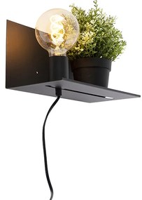 Moderná nástenná lampa čierna nastaviteľná - Muro
