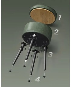 Kožený taburet CORE zelený