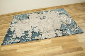 Koberec Allora Plus B919A Marmur Trojuholníky sivý / tyrkysový