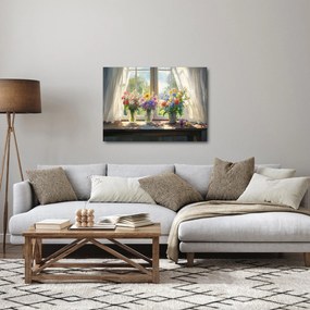 Obraz - Kytica pri okne (70x50 cm)