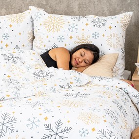 4Home Flanelové obliečky Frosty snowflakes, 220 x 200 cm, 2 ks 70 x 90 cm