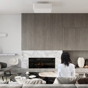 Stropné svietidlo Lokko, 1x biele textilné tienidlo, (biele sklo), (45 cm)