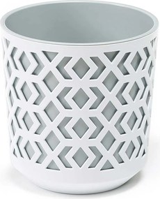 PLASTOVÝ KVETINÁČ ETNIC SADA 2KS 14,8X13,9 CM+20,1X19,5 CM BIELA