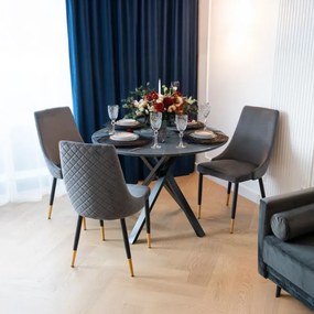 Jedálenská stolička VERMONT zamatová, grafitová