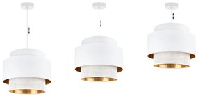 Závesné svietidlo Asti, 1x PVC/biele textilné tienidlo, (fi 35cm), g/c, w