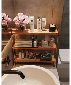 Policový organizér 45x40 cm zlatá/hnedá