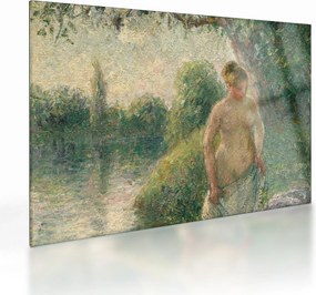 Sklenený obraz - Camille Pissarro, The Bather, reprodukcia (70x50 cm)