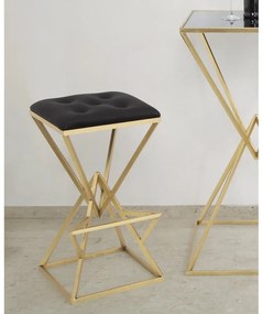 Čierna/v zlatej farbe čalúnená barová stolička (výška sedadla 75 cm) Piramid – Mauro Ferretti