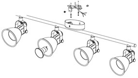 Eglo 98396 - LED Bodové svietidlo SERAS 4xLED/3,3W/230V
