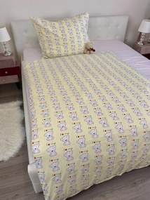 Obliečky bavlnené detské Bear love - 1x Vankúš 90x70cm, 1x Paplón 140x200cm