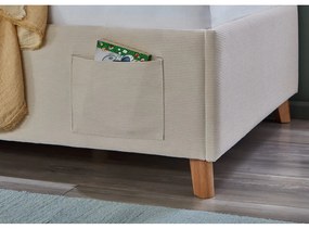 Béžová čalúnená detská posteľ s úložným priestorom s roštom 120x200 cm Cool – Meise Möbel