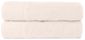 BAVLNENÉ UTERÁKY SOLANO SADA 1 KS 50X90 CM, 1 KS 70X140 CM KRÉMOVÁ
