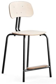 Školská stolička YNGVE, so 4 nohami, antracit, breza, V 610 mm